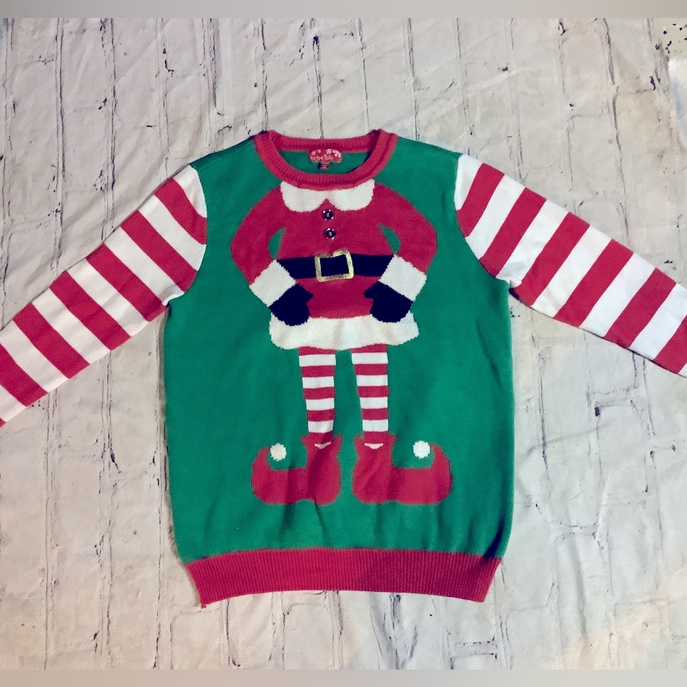 CHRISTMAS TO BE JOLLY SANTA SWEATER. LIKE NEW.
